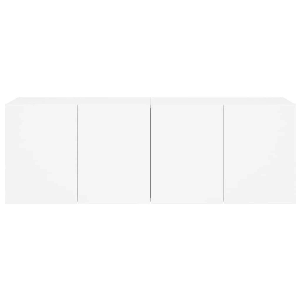 Mobile TV multimediale da parete mensola TV credenza TV per sala da pranzo soggiorno camera da letto 2 pezzi 60 x 30 x 41 cm bianco 02_0028927