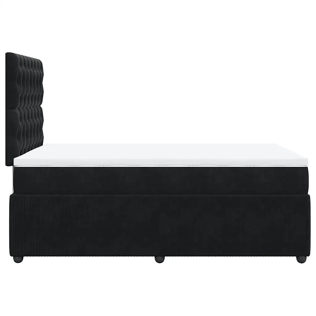 vidaXL Giroletto a Molle con Materasso Nero 120x190 cm in Velluto