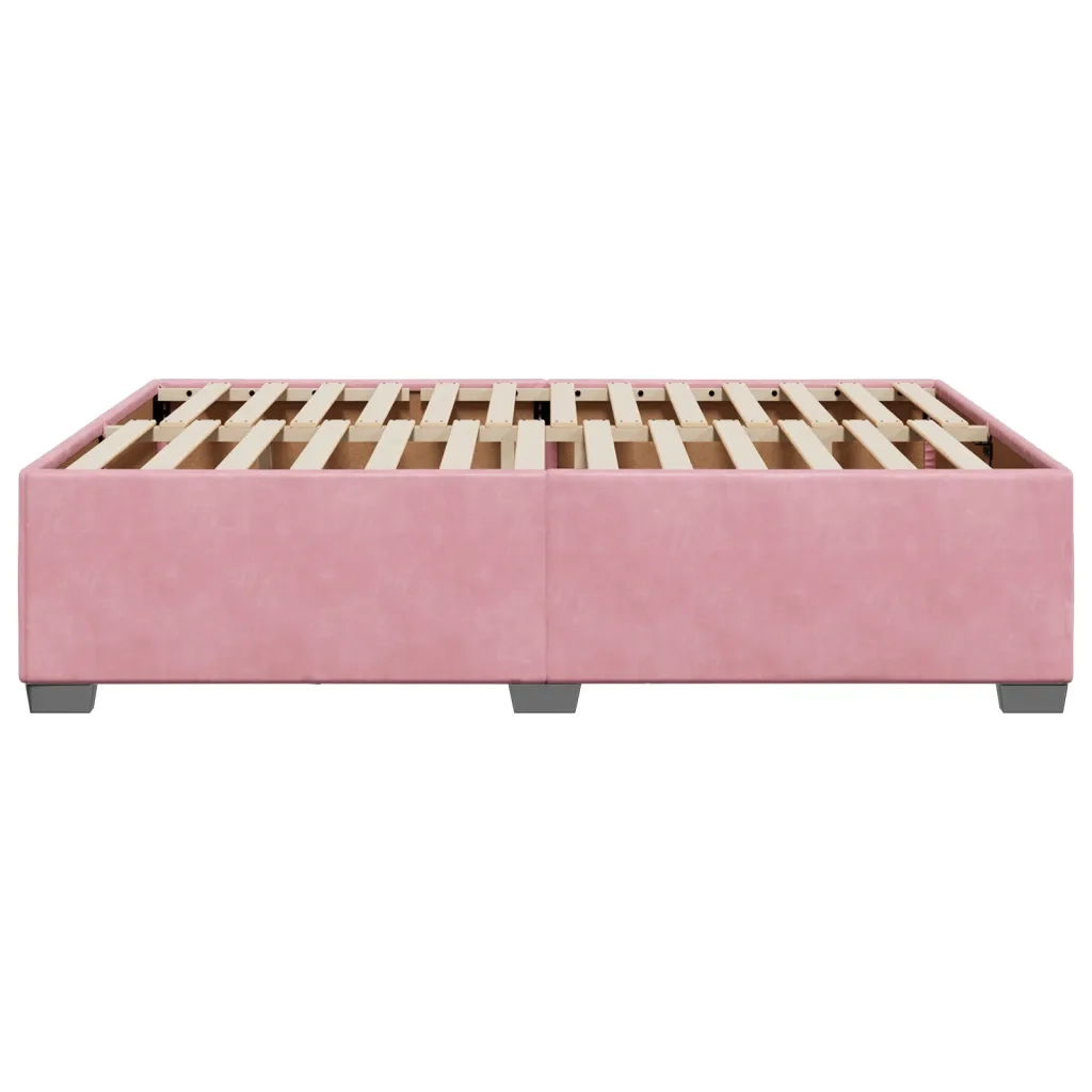 Giroletto-Struttura Letto Rosa 140x190 cm in Velluto 703664