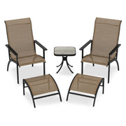 Set di 5 mobili da esterno 81 x 65 x 106 cm comodi e pratici design rustico in tessuto marrone 20_0011823