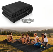 Tavolo da Campeggio per Picnic 250x250cm Nero Materiale HDPE Resistentente all'Acqua 13 Pennelli per Terra