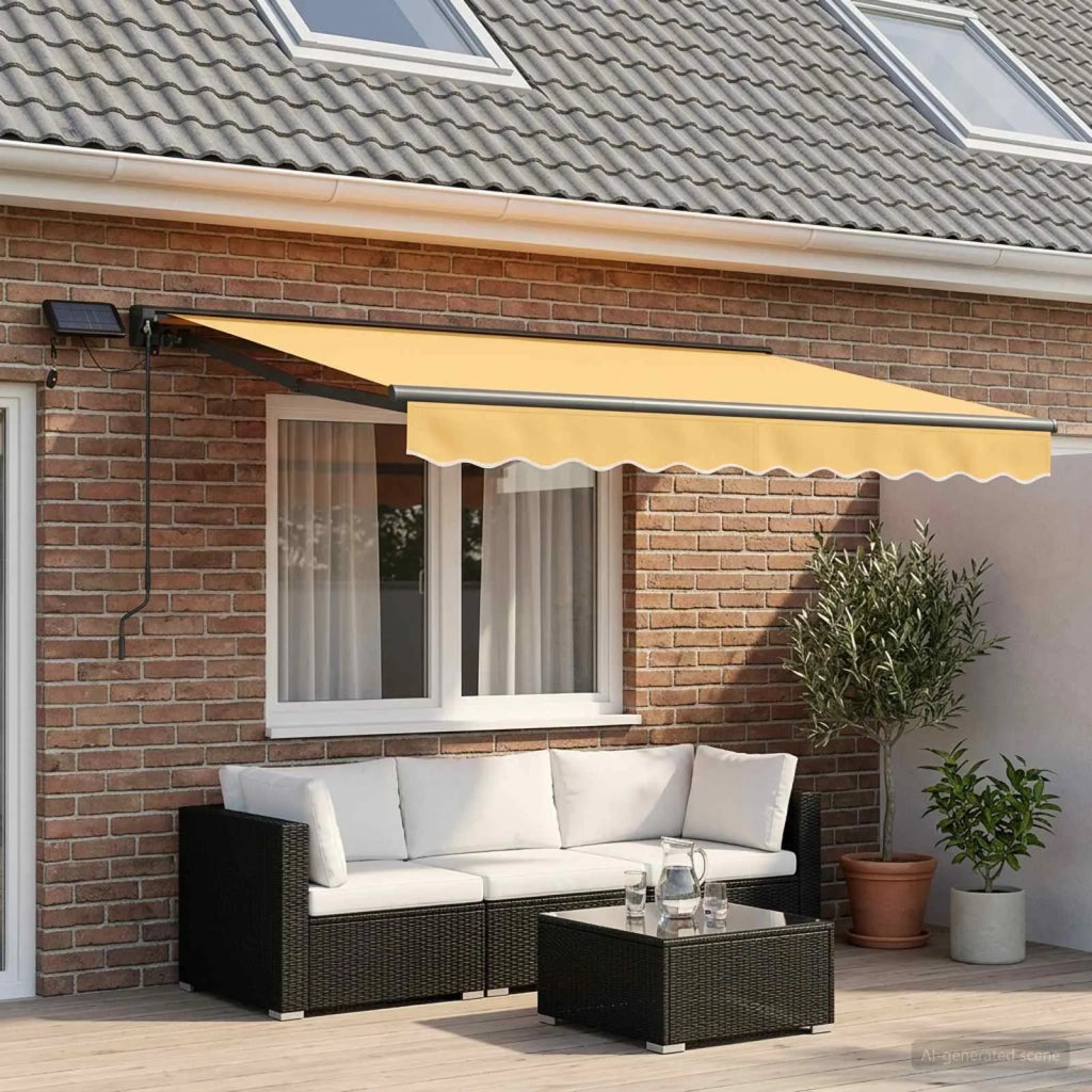 Cornice per Tenda Manuale con LED Sabbia 3,5 x 2 m 3425728