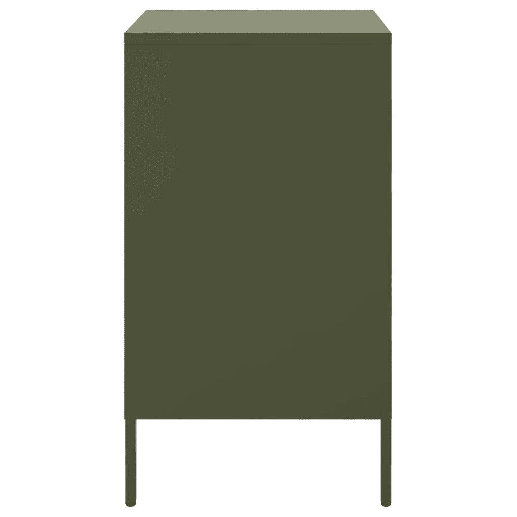 vidaXL Comodini 2 pz Verde Oliva 36x39x68 cm in Acciaio