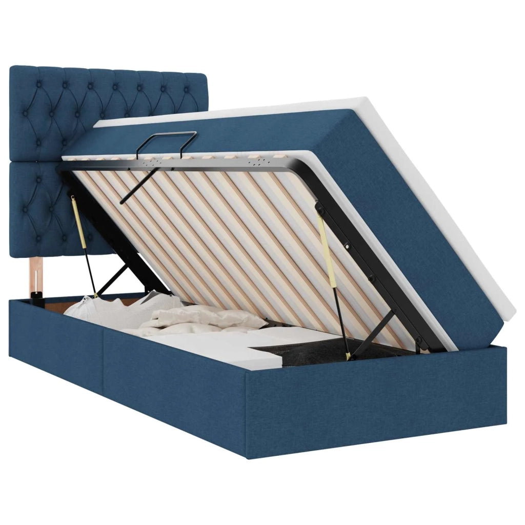 Letto con contenitore e LED con led Blu 100 x 200 cm Poliestere