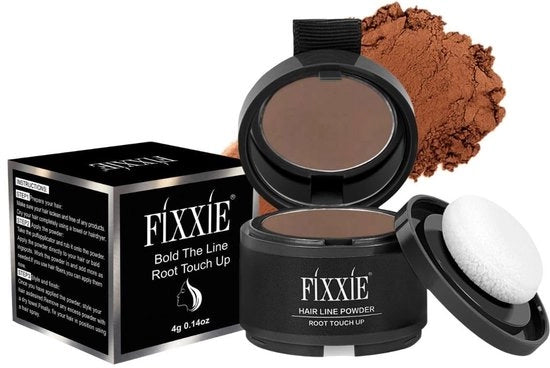 Poeder per linea di capelli medio marrone - prodotto per punti chiari - prodotto per uomini/donne - impermeabile all'aria e resistente al sudore - inclusa specchietto - progettazione compatta