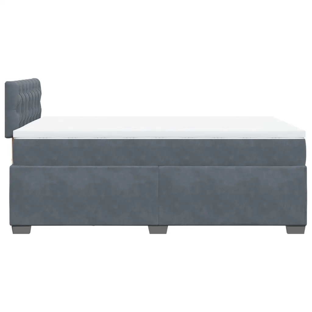 Giroletto a Molle con Materasso Grigio Scuro 120x190 cm Velluto 3286265