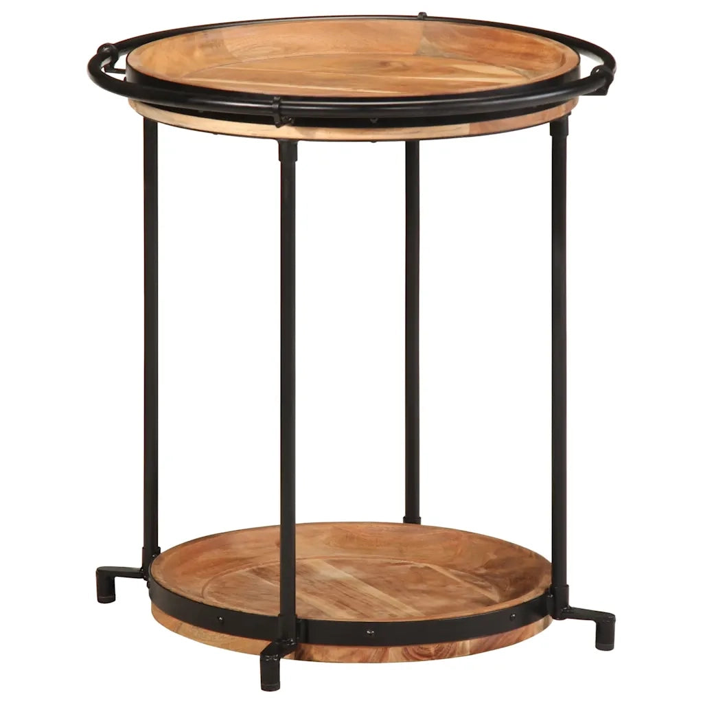 Tavolino Ã˜55x60 cm in Legno Massello di Acacia