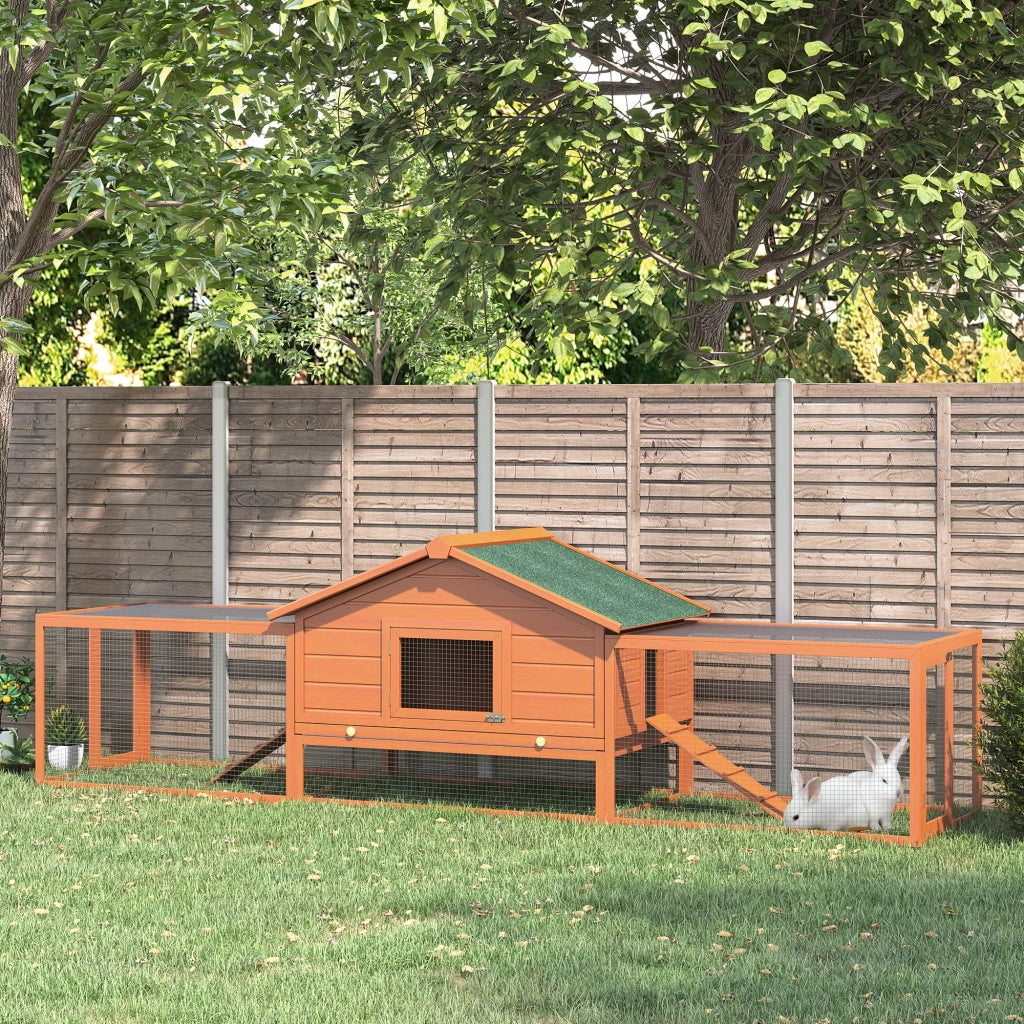 Gabbia per Animali Piccoli con 2 Recinti e 2 Rampe ¨C Xylo ¨C 309x79x86 cm Verde Naturale