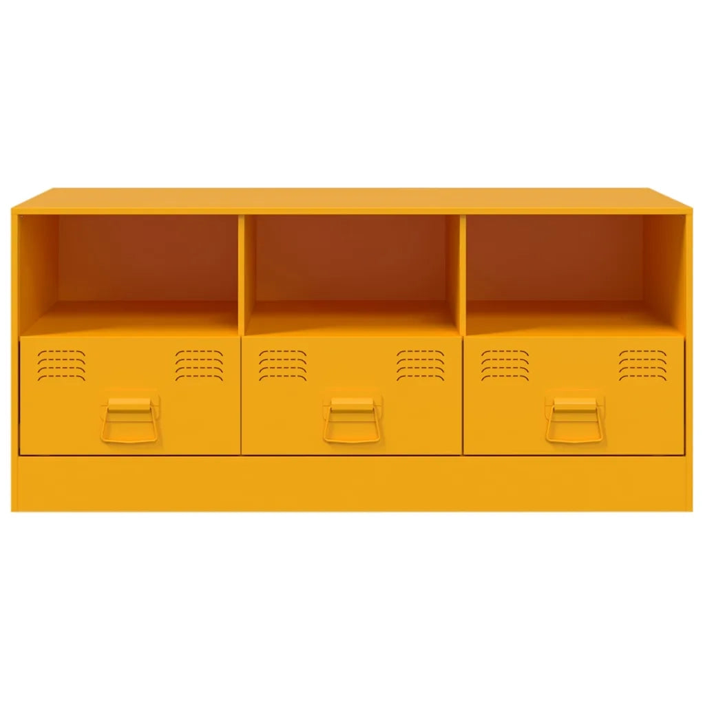 Mobile TV | Armadietto TV | Mobile Porta TV Giallo Senape 99x39x44 cm in Acciaio