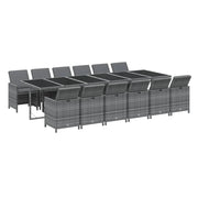 Set da pranzo da giardino da 13 pezzi con cuscini vimini grigio resina vimini 02_0014419