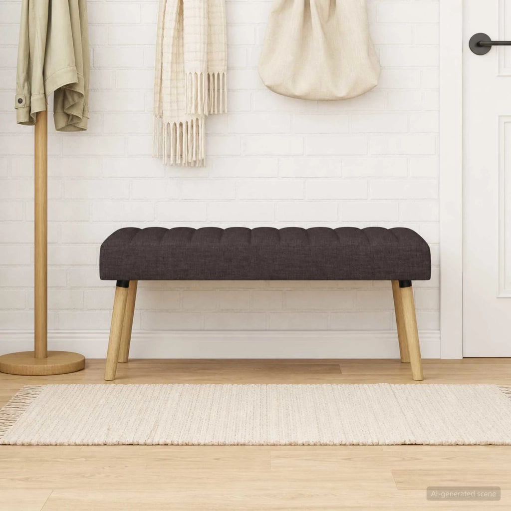 Panchina trapuntata a canale Marrone Scuro 110 x 40 x 46 cm 42038491