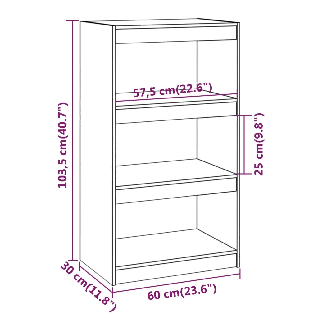 Libreria/Divisorio Grigio 60x30x103,5 cm in Massello di Pino cod mxl 6891