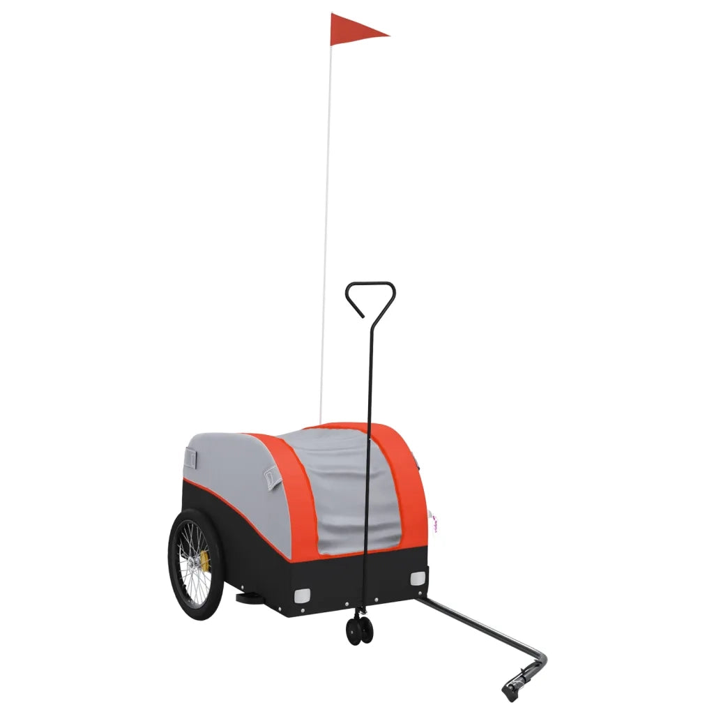 Rimorchio da Bici Nero e Arancione 30 kg in Ferro CFW8500395