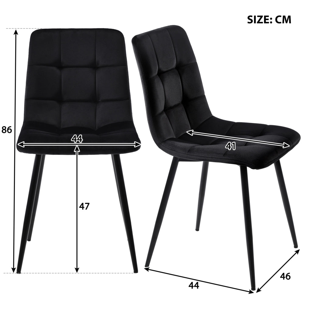 Set da pranzo 5 pezzi; tavolo allungabile 140x80x75.5 cm in MDF e metallo; nero e bianco