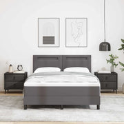 Letto a molle con materasso Grigio 140 x 200 cm Pelle sintetica 3339054