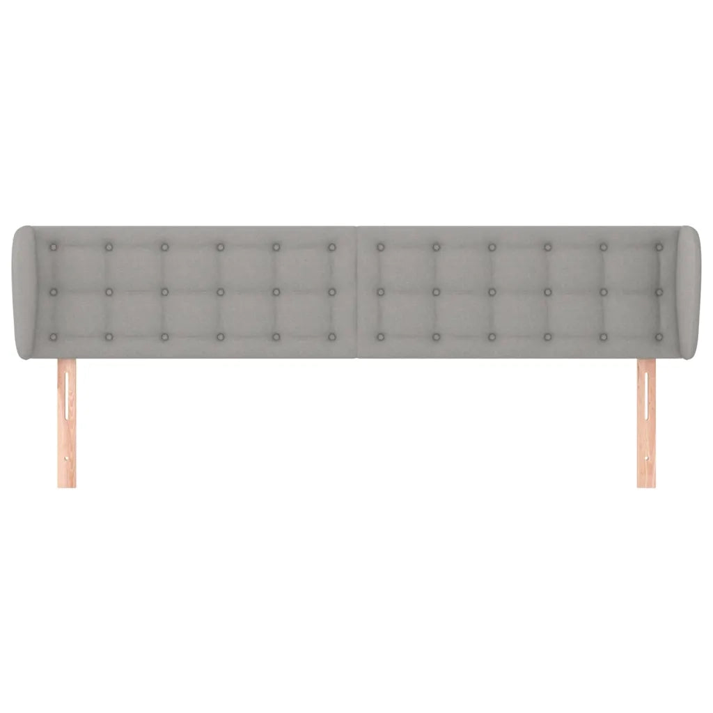 Testiera | Testata ad Orecchio Grigio Chiaro 183x23x78/88 cm in Tessuto