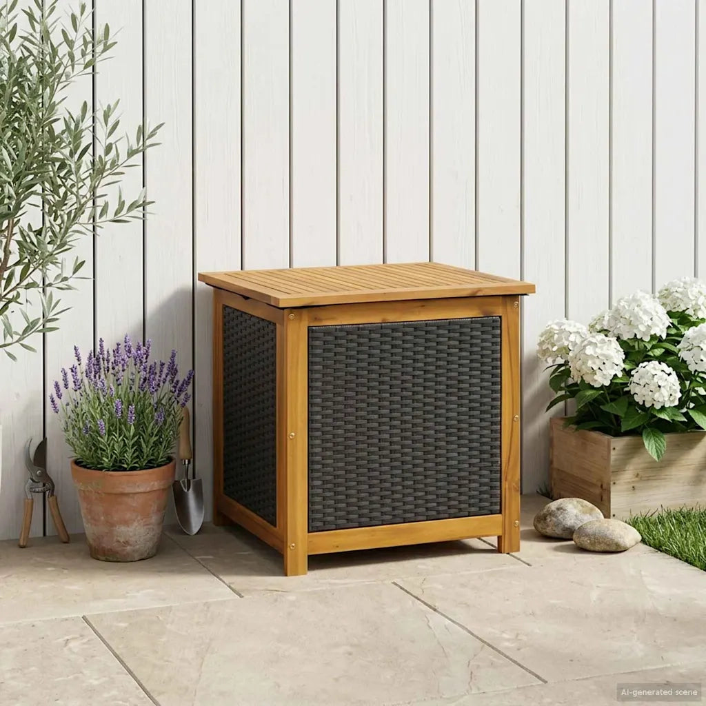 Scatola di Stoccaggio per Giardino 185 L 60 x 50 x 56 cm Nero 42002708