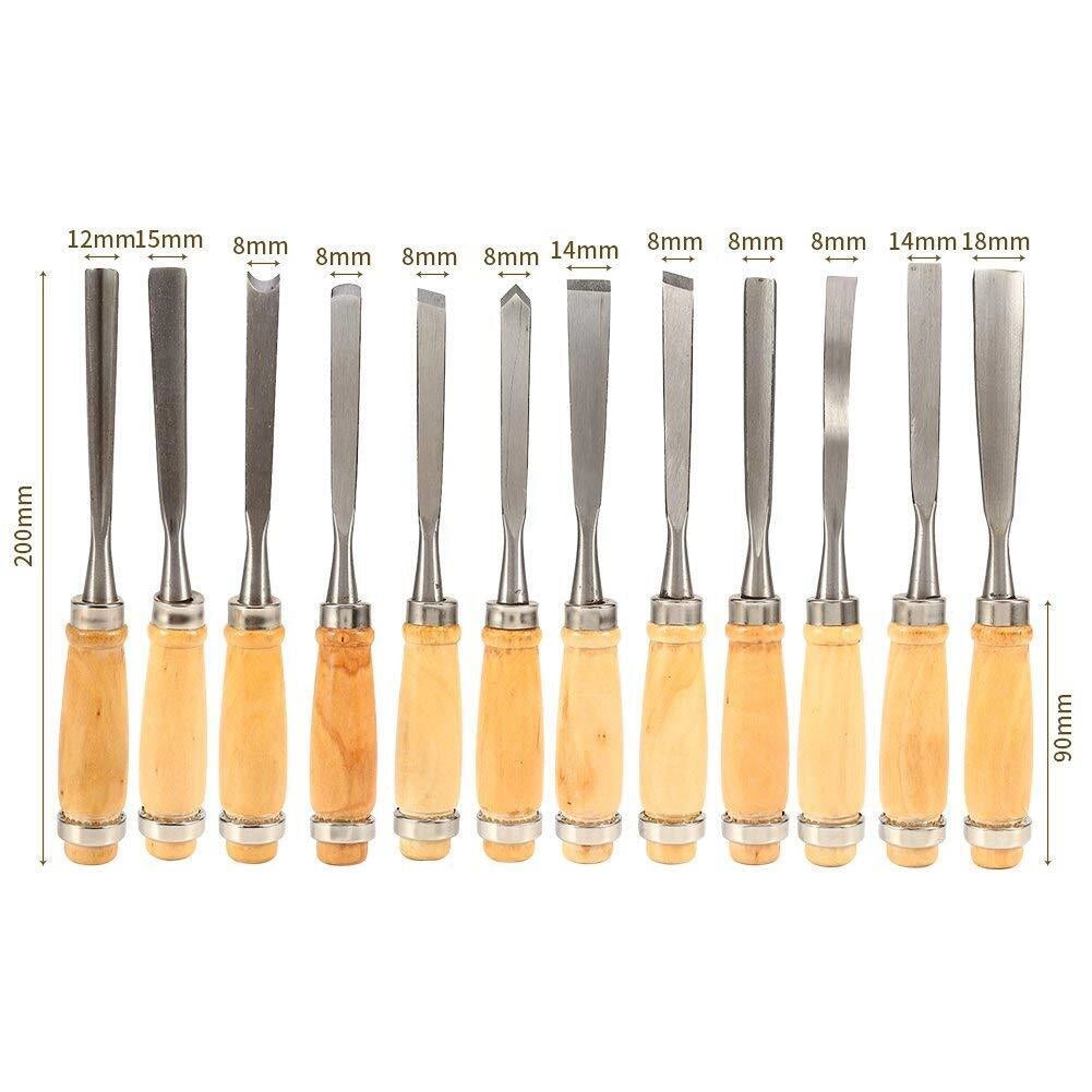 SET 12 PZ SGORBIE PER INTAGLIO SCALPELLI SCALPELLINI UTENSILI LEGNO Art.01020