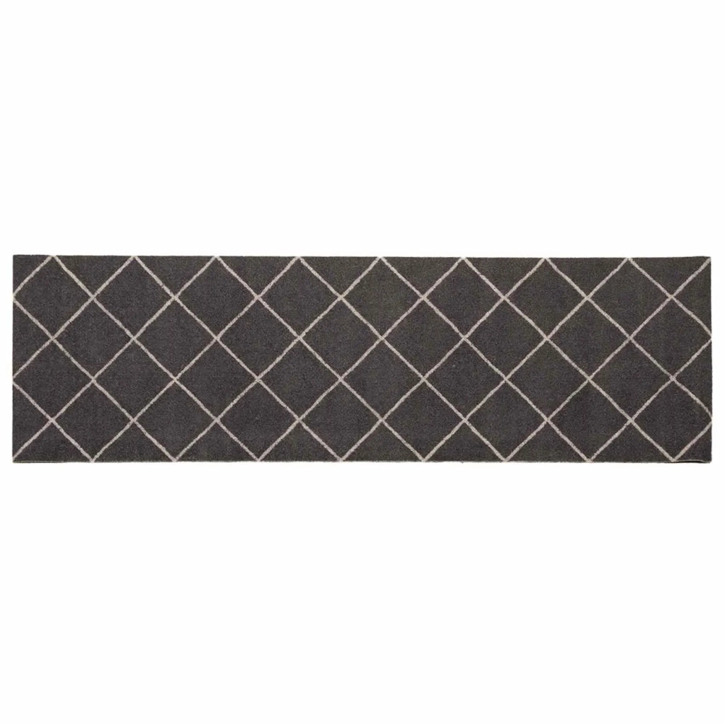 Tappeto da Cucina Antracite a quadri 150 x 45 cm 42045725