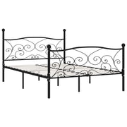 Giroletto con Doghe-Struttura Letto Nero in Metallo 160x200 cm