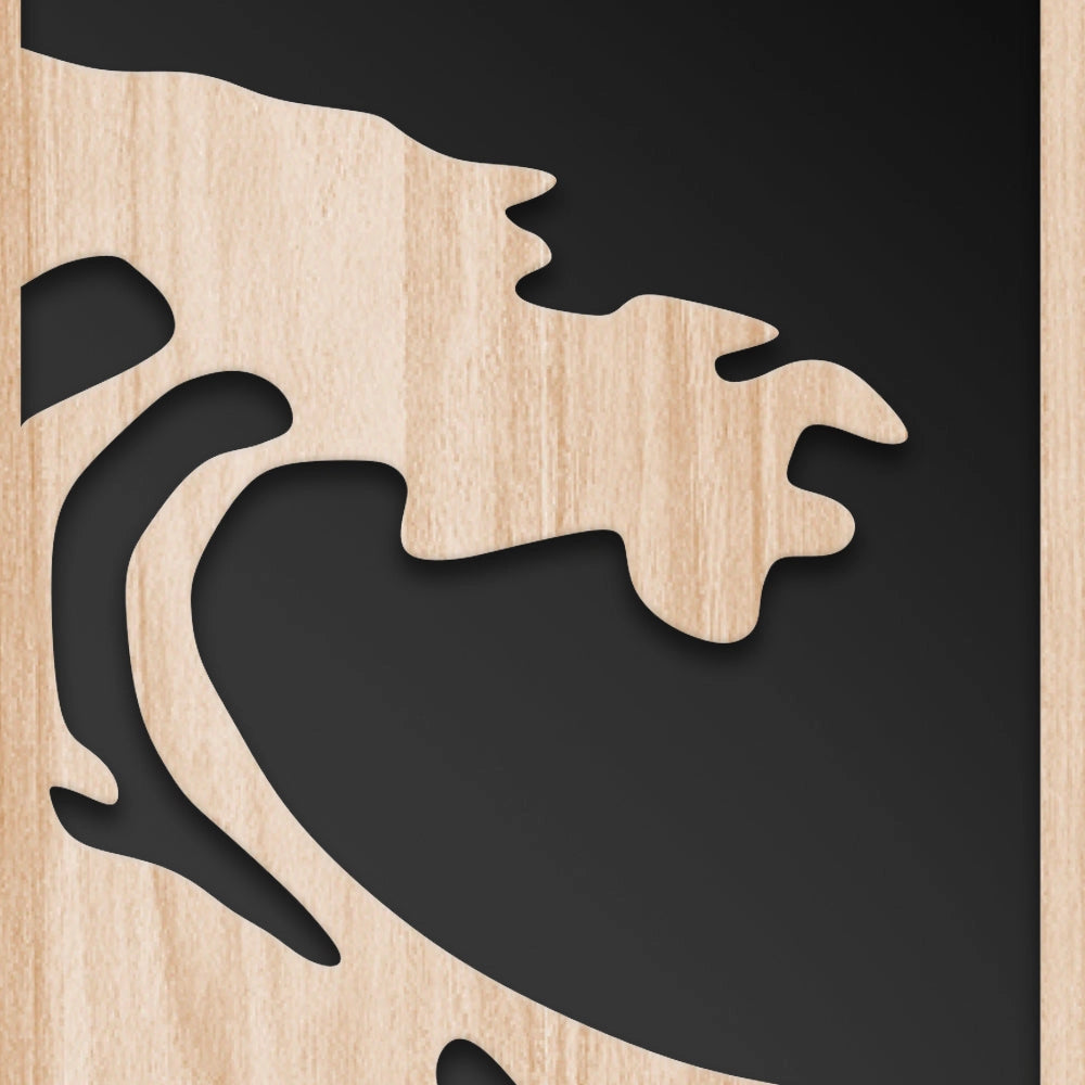 LA GRANDE ONDA DI KANAGAWA 100x50 cm - Quadro arredo LASERCUT composito Legno e PVC Misura: 100x50 cm