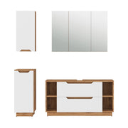Vicco Set di mobili da bagno Rovere/bianco a strisce 4 parti