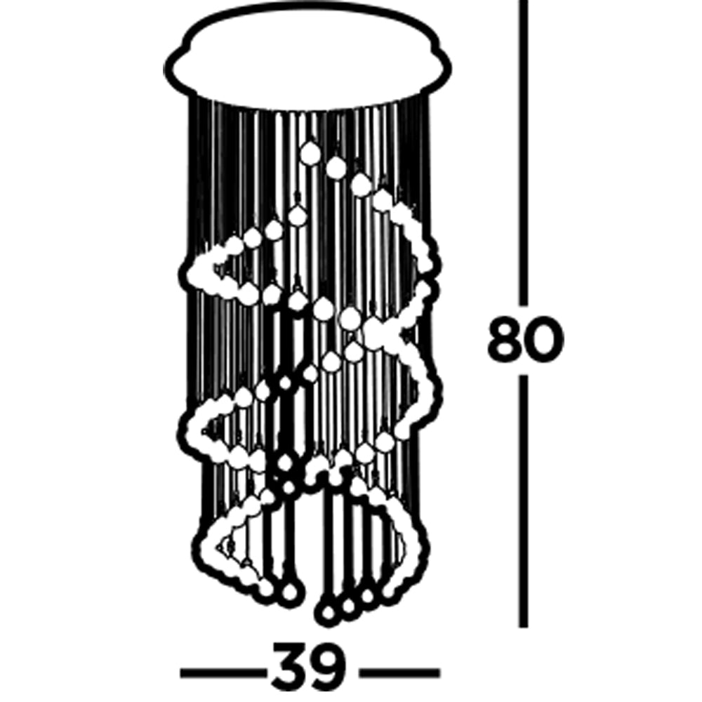 Lampadario Contemporaneo Corrider Acciaio Cromo Vetro 5 Luci G9