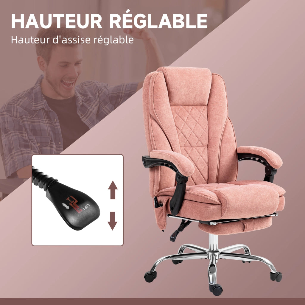 Poltrona massaggiante elettrica reclinabile con poggiapiedi ¨C Minimal ¨C rosa