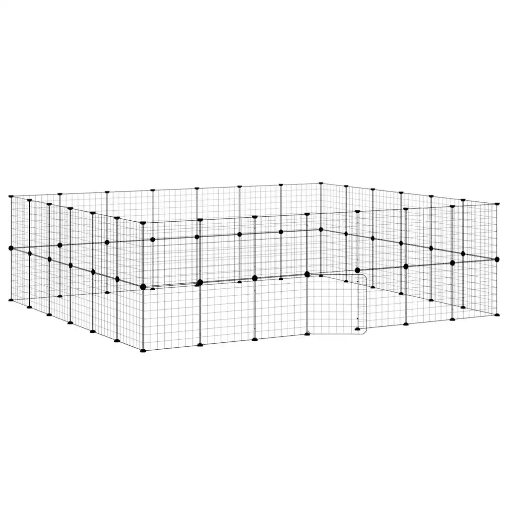 Gabbia per Animali 52 Pannelli con Porta Nero 35x35 cm Acciaio 3114041