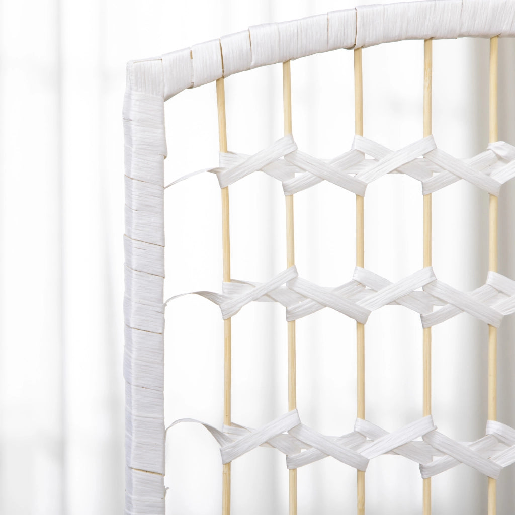 Biombo 3 Pannelli Pieghevole ¨C zephmum ¨C Bianco 120x170cm