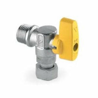 Rubinetto gas a squadra con atta cco scaldabagno m.1/2  x 3/4