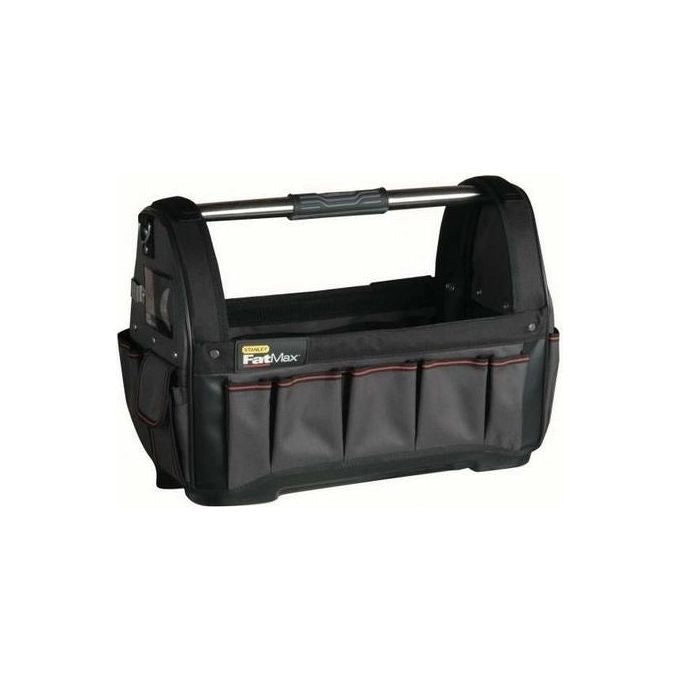 Stanley 1-93-951 FatMax Borsa Porta Attrezzi Aperta in Nylon 600 Denari con Rinforzi in Pelle e Maniglia in Acciaio colore Nero