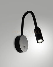 FLUX APPLIQUE NERO ORIENTABILE E FLESSIBILE A LED 3000K 374LM 3,1W