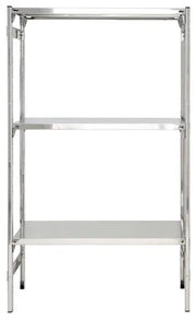 Scaffale in acciaio inox con ripiani lisci regolabili cm. 90x40x150h