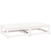Sedia da giardino-Poggiapiedi da Giardino con Cuscini 2 pz Bianchi in Legno Pino 855957