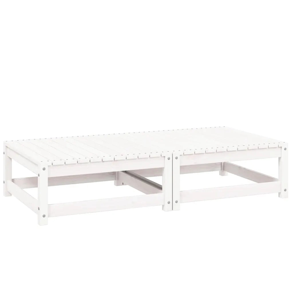 Sedia da giardino-Poggiapiedi da Giardino con Cuscini 2 pz Bianchi in Legno Pino 855957