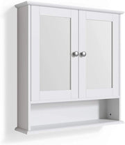 Specchio contenitore bagno Bianco, Bianco, 56 x 58 cm, per montaggio a parete con specchio integrato e ripiani