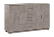 Mobile Madia 4 Cassetti e 2 Ante H86 L136 P41 Cm colore Cemento 775k Sarmog