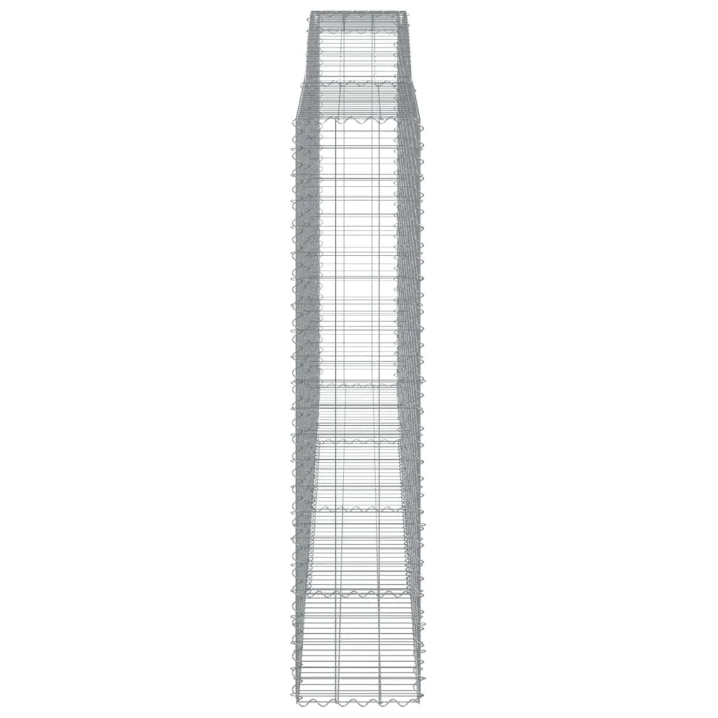 Set di 2 gabbioni ad arco per recinzione gabbia o muro di contenimento 400 x 50 x 220/240 cm ferro zincato argento 02_0041412
