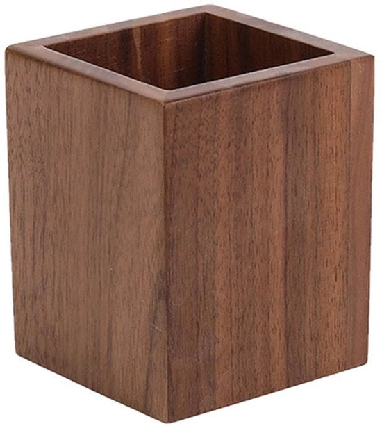 Penne in legno a una posizione, penne in legno quadrata, contenitore per pennarelli e matite, per uso ufficio, pennelli per trucco, scrivanie, uffici