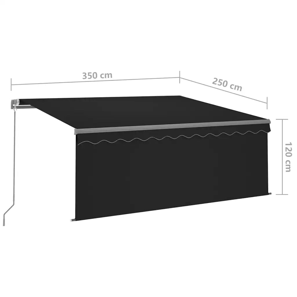 Tenda da Sole Retrattile Manuale con LED 3,5x2,5 m Antracite 3069404
