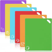 Set di lame da taglio in plastica pratica – 6 pezzi di lame da taglio in plastica flessibili con iconi alimentari, antiscivolo e BPA libero