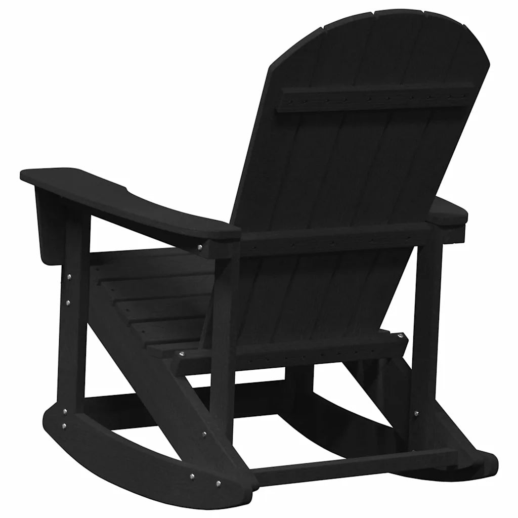 Poltrona a dondolo-Sedia a dondolo Adirondack Nero HDPE