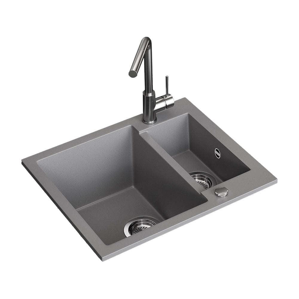 Bergström Lavello Grigio 58 x 50 cm con 2 lavelli