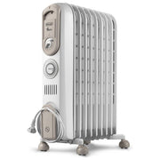 De'Longhi V550918T.WB Serie Vento Radiatore ad Olio 9 Elementi 1800W Timer Antigelo per ambienti fino a 54 m² colore Bianco