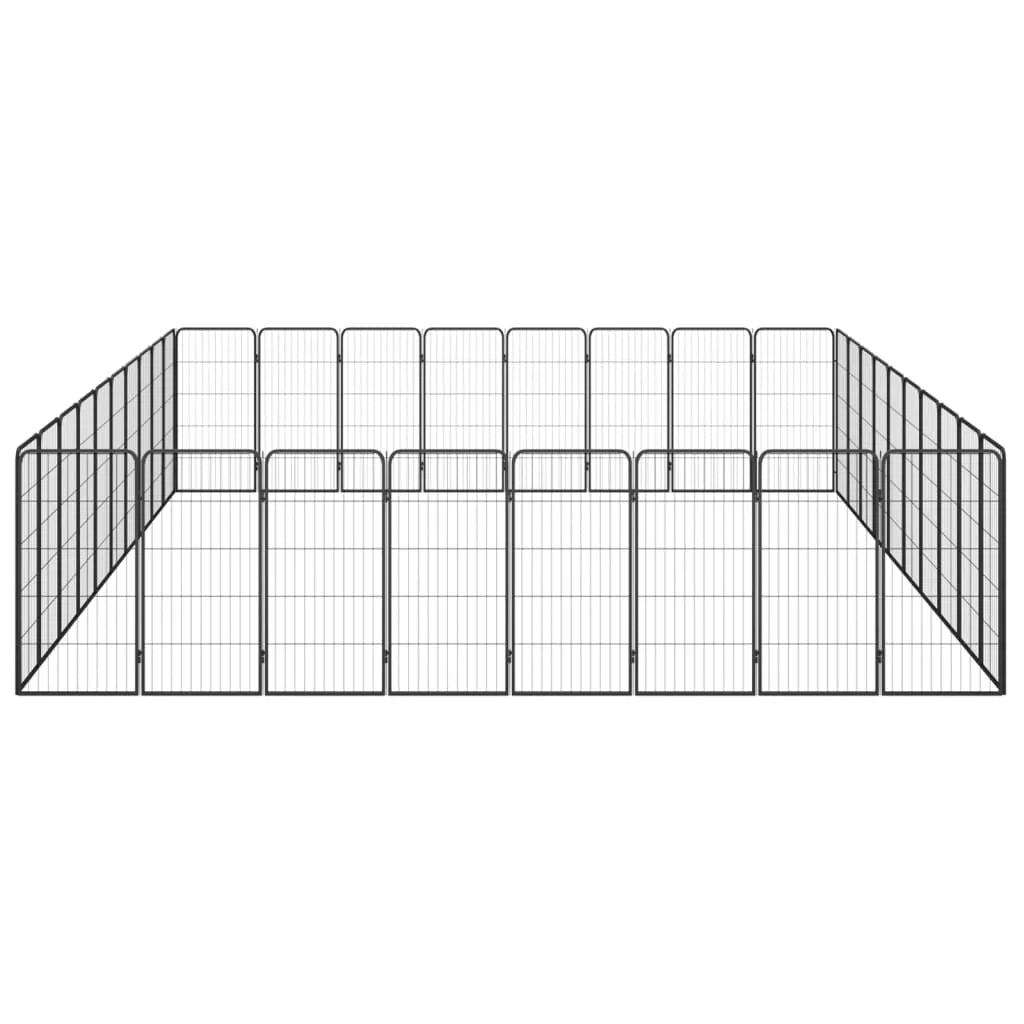 Recinto per cani 36 pannelli 50 x 100 cm acciaio verniciato a polvere nero 02_0043634