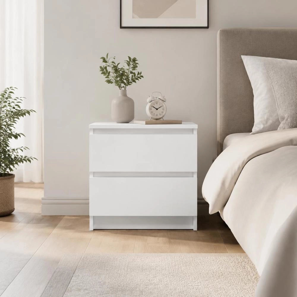 Bedside Tables, 2 Pieces, White, 50x39x43.5 Cm, Engineered Wood.
