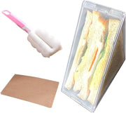 Portatile contenitore per sandwich riutilizzabile - con spazzola di pulizia e carta assorbente.