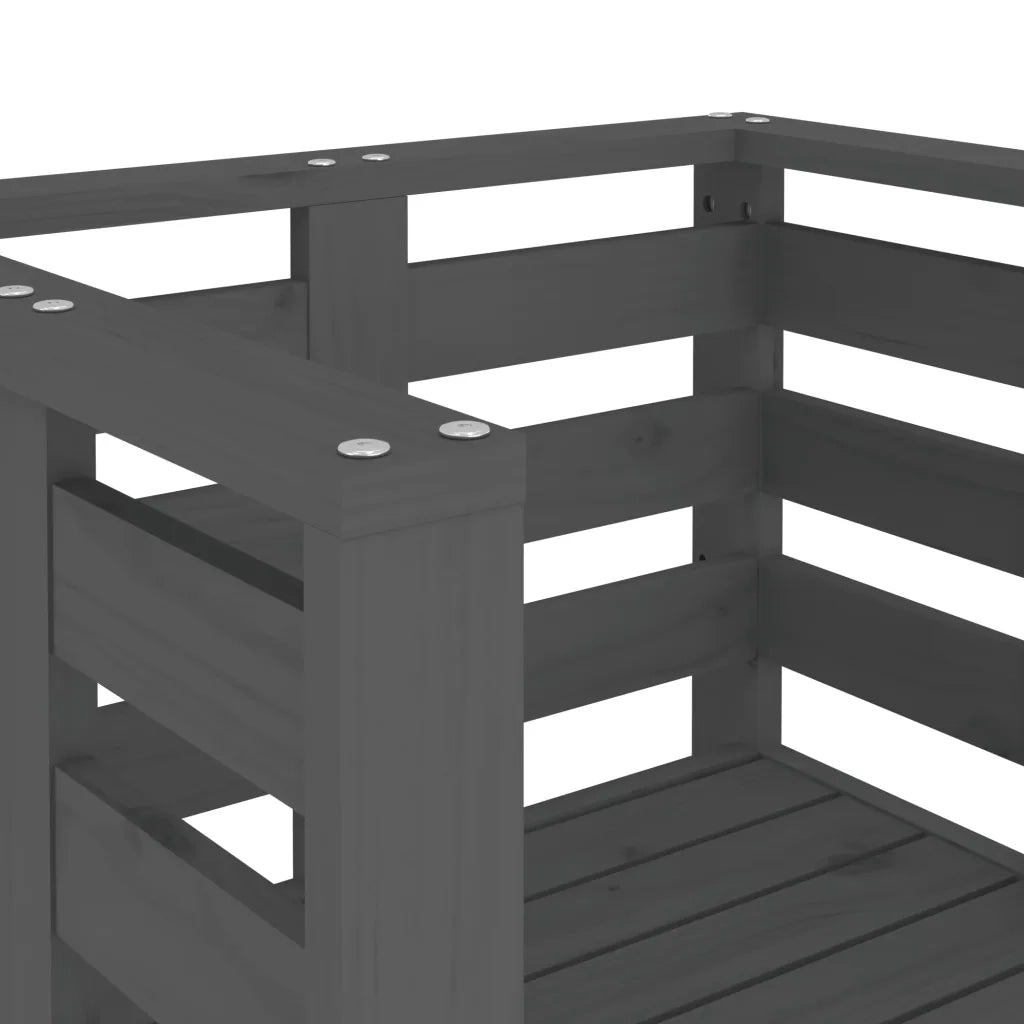 Sedie da Giardino 2 pz | Sedie da Esterno Grigie 61,5x53x71cm Legno Massello Pino