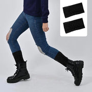 Due Pair di Calzettoni per Ghiaccio per Donna - Nero/Caffè - Cotone/Poliester - Accessorio Invernale - Stile e Caldo - Calzettoni per Gamba